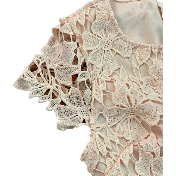 Main Strip | Blush Peach Crocheted Sheath Dress | Small - Picture 7 of 11